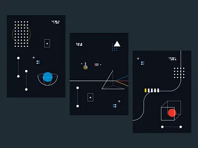 Machine Learning Illustrations 3 color black cube dark mode geometric illustrations machine learning pattern prism sci fi