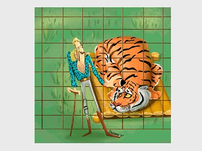 Tiger King childrens illustration joe exotic netflix tiger tiger king zoo