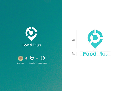 Food plus Identity design branding design delivery erbil food icon identity logo map pattern