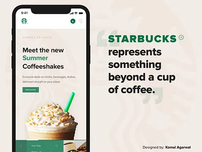 Starbucks represent something beyond a cup of coffee ☕ app design bestquarantinedesigner color theory quarantinechallenge re design responsive design ui ux ui ux design ux design webdesign