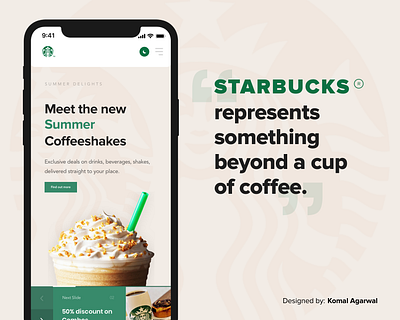 Starbucks represent something beyond a cup of coffee ☕ app design bestquarantinedesigner color theory quarantinechallenge re design responsive design ui ux ui ux design ux design webdesign