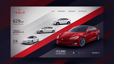 Tesla Model S app design ui ux web