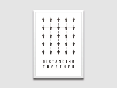 Distancing Together brand branding corona coronavirus design distance graphic graphic design idea identity minimal people poster poster design print simple socialdistancing together typography