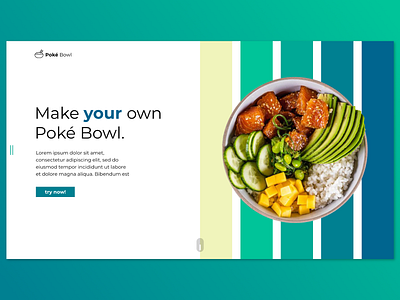 Poké Bowl Website call to action comunication cta design hero ui web