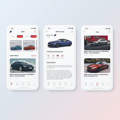 BMW Fun App app design ui ux