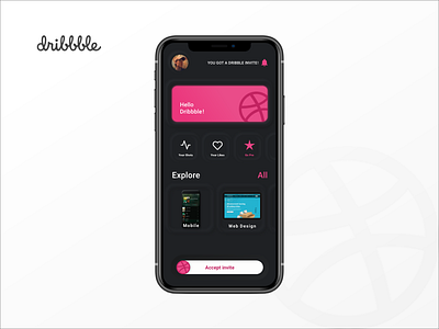 Hello Dribbble app design hello dribbble hellodribbble icon illustration minimal mobile app neumorphism ui ux