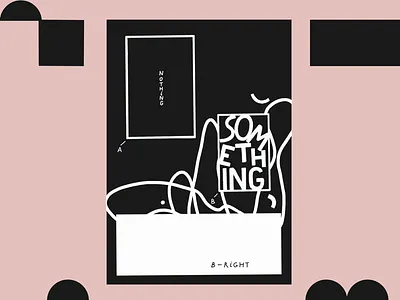 Rule of design no.1 abstract minimalism nothing pink poster simple typography