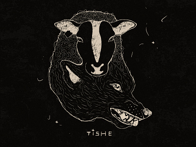 TISHE --- TWO SIDES 2d animals art artwork black black and white cel character character design character desing characterdesign design flat graphic illustration