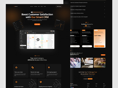 Prolac - Smart CRM Tools Landing Page | CRM Website | SaaS branding business growth crm crm business crm landing page crm management crm platform crm tools customer management design firqah firqah lab illustration landing page saas sales smart ai startup ui uiux