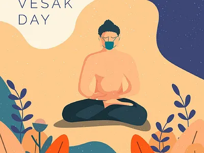 happy vesak day buddha design illustration religion spiritual vector vesak