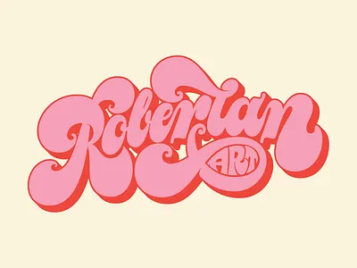 Roberlan Art Seventies Logo art contrast design disco illustration lettering psychedelic retro seventies swash type typography vector vintage