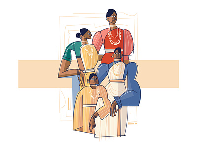 desi girls character clean flat illustration illustrator infographic lineart minimal pictogram vector