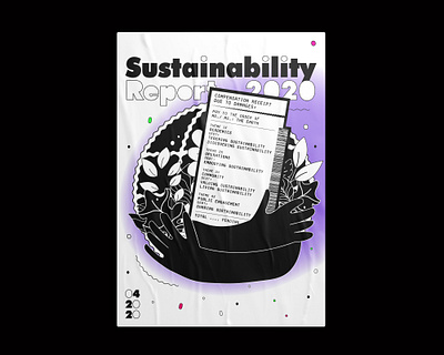 Sustainability Report 2020 Poster earth hands magazine planet plants poster poster design receipt report sustainability