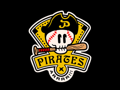 Pirates branding design doodle drawing illustration logo typography vector