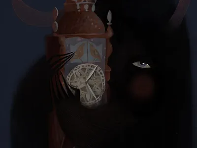 Finding time character illustraion