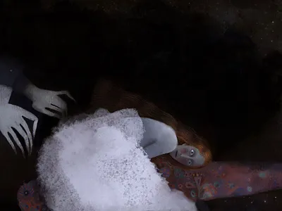 Sleep paralysis character dream illustraion sleep