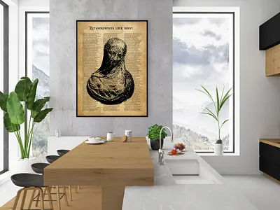 Antonio Corradini's "Dama Velata" over Ovid's "Métamorphoses" antonio corradini dama velata etching illustration metamorphoses ovid poster poster design vector vintage vintage poster