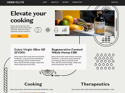 Herb & Olive Website about us about us page black branding cbd cbdoil flat design landing page vector web design website wix