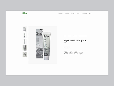 Web Design for Ecodenta care clean design eco ecodenta front interaction landing minimal natural oral organic page sticky toothpaste ui unique ux web website