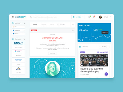 SCOR redesign dashboard ui design ui ux