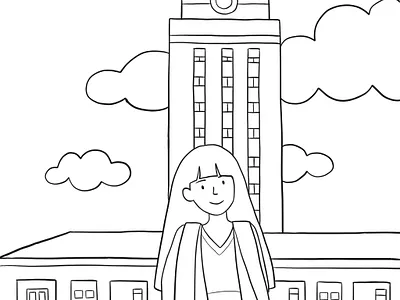 Graduation drawing illustration line lineart linework people