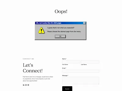 404 Page for My Personal Web Site 404 404 error page 404page design honepage interface portfolio ui ux windows98