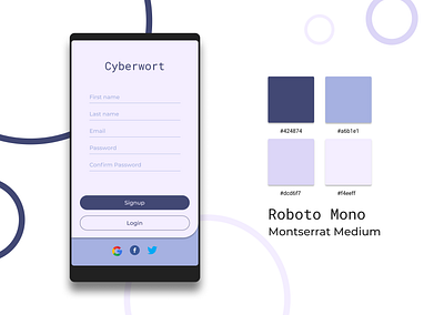 Signup Page android app ui illustration ui ui design ux ux design ux designer