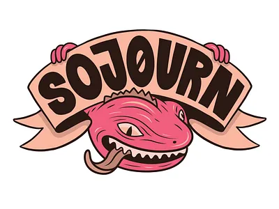 Sojourn Logo band character illustration logo logodesign mangawhai music new zealand sketchbook sojourn tuatara
