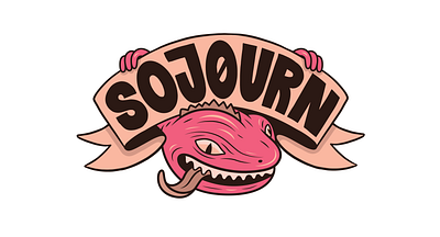 Sojourn Logo band character illustration logo logodesign mangawhai music new zealand sketchbook sojourn tuatara