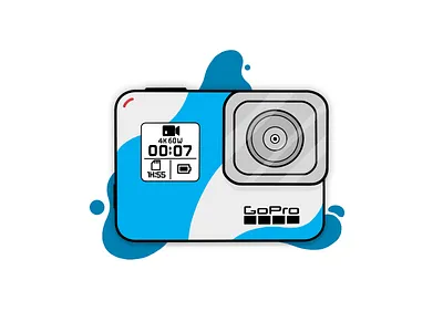 GoPro 2d action camera gopro icon illustration lens logo procreate splash water