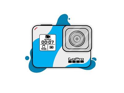 GoPro 2d action camera gopro icon illustration lens logo procreate splash water