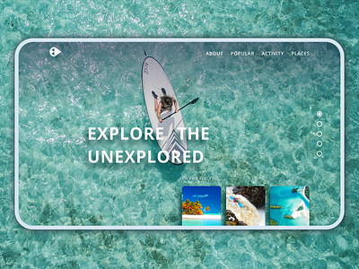 Explore The Unexplored Screen 1 - UI Design Challenge affinity designer app challenge design explorer flat full page image sketchapp travel typography ux website