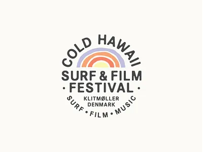 Cold hawaii Surf film logo badge branding illustration logo patch retro surf surfwear typographic logo typography
