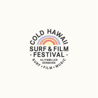 Cold hawaii Surf film logo badge branding illustration logo patch retro surf surfwear typographic logo typography