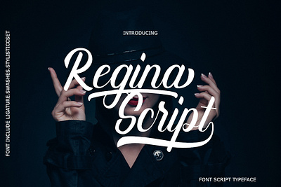 Regina Script Font branding design font font awesome illustration lettering logo logolettering script font type typedesign typo typography ui