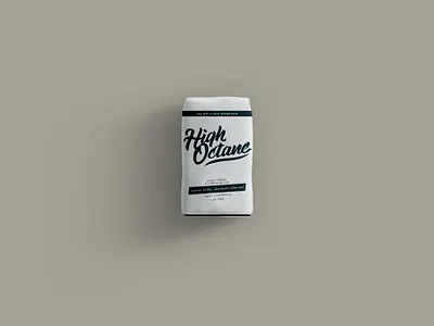 High Octane Coffee auto automobile automotive brand brand identity clean coffee coffee packaging coffeeshop design mockup package racing retro roaster roasters vintage