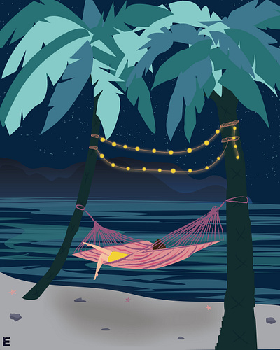 Night Beach illustration adobe illustrator aftereffects design illustration mental health awareness mentalhealth