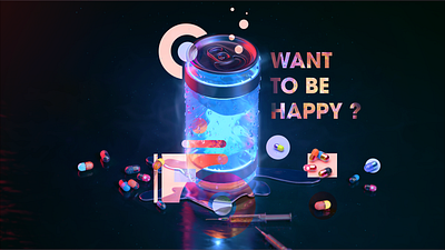 Sunday Drinks ! abstract abstract art c4d c4dart can drink compositing design drug pills