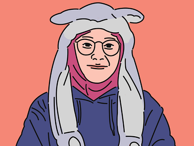 Shinta Line Art art design digital eyeglass face graphic illustration jacket line line art people simple vector woman