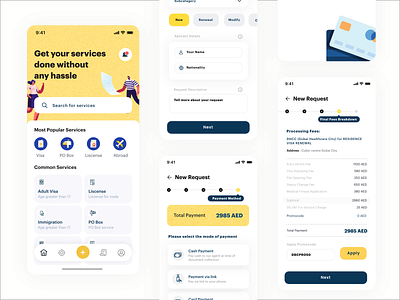 Pro based service Mobile app adobexd app clean colors fees home mobile payment pro product design request service services sketch timeline track ui ux visual yellow