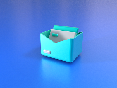 3D icon message 3d box c4d green icon letter logo message ui 品牌 设计