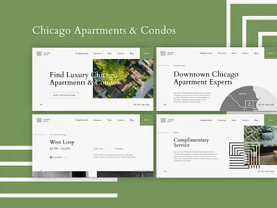 Luxury Real Estate // Website design green interface real estate ui website