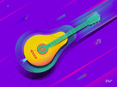 Crazy Music abstract colorful conceptual design illustraion