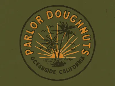 Parlor Palm badge design branding handdrawn illustration t shirt design typography vector vintage vintage badge vintage design