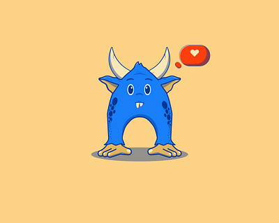 blue 💙 animation branding cartoon design flat icon illustration illustrator logo monster