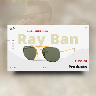 Inspiration for the company Ray Ban agency branding design flotweb landing page site uidesign ux ui webdesign website