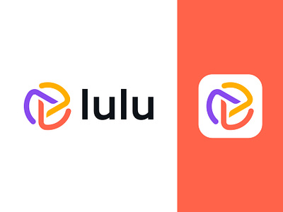 Lulu app bold branding colorful connection connect dynamic futuristic letter l monogram logo design logo designer loop circle energy modern technology video communication video media play button yellow orange purple