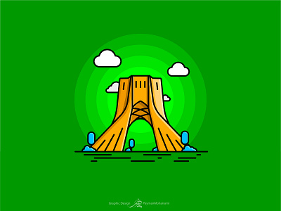 Azadi Tower adobe art design flat graphic illustration illustration art illustration design illustrator vector آزادی برج برج آزادی میدان آزادی
