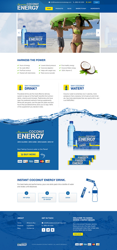 Hawaiian Coconut Energy webdesign