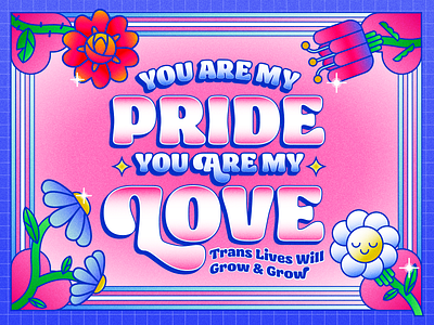 A Love Letter to My Trans Friends bts design flowers gradients illustration lettering lgbt love rm trans transgender typography valentine valentines day vector